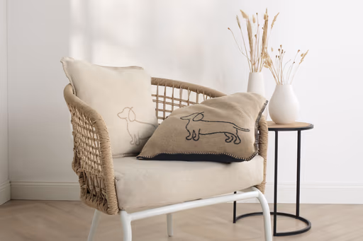 Kissenhülle, 50x50 cm, beige 33, we love dogs